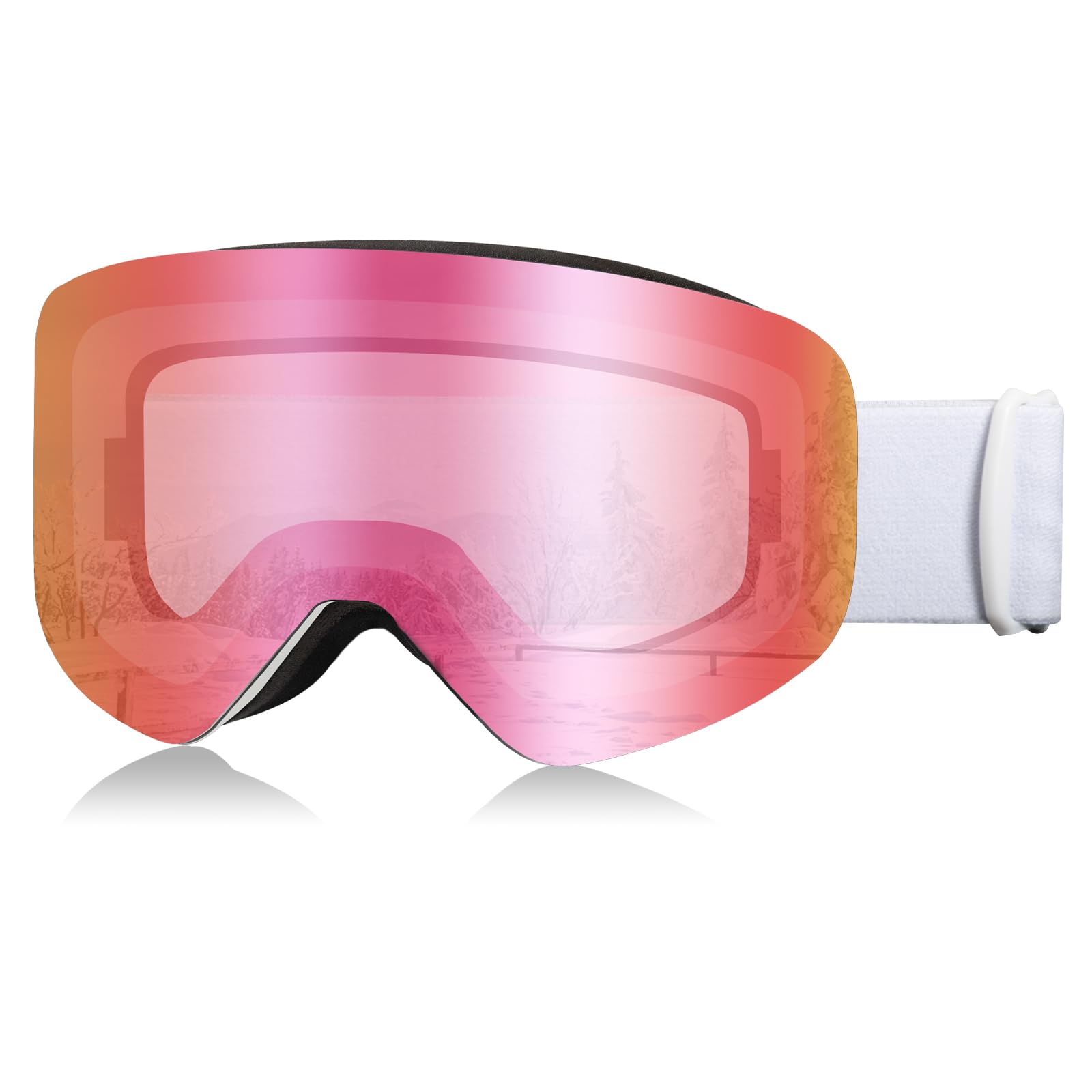 RIGWARL Ski Goggles Women Men 100% UV Protection Anti Fog Snow Goggles OTG Helmet Compatible Snowboard Goggles for Adult